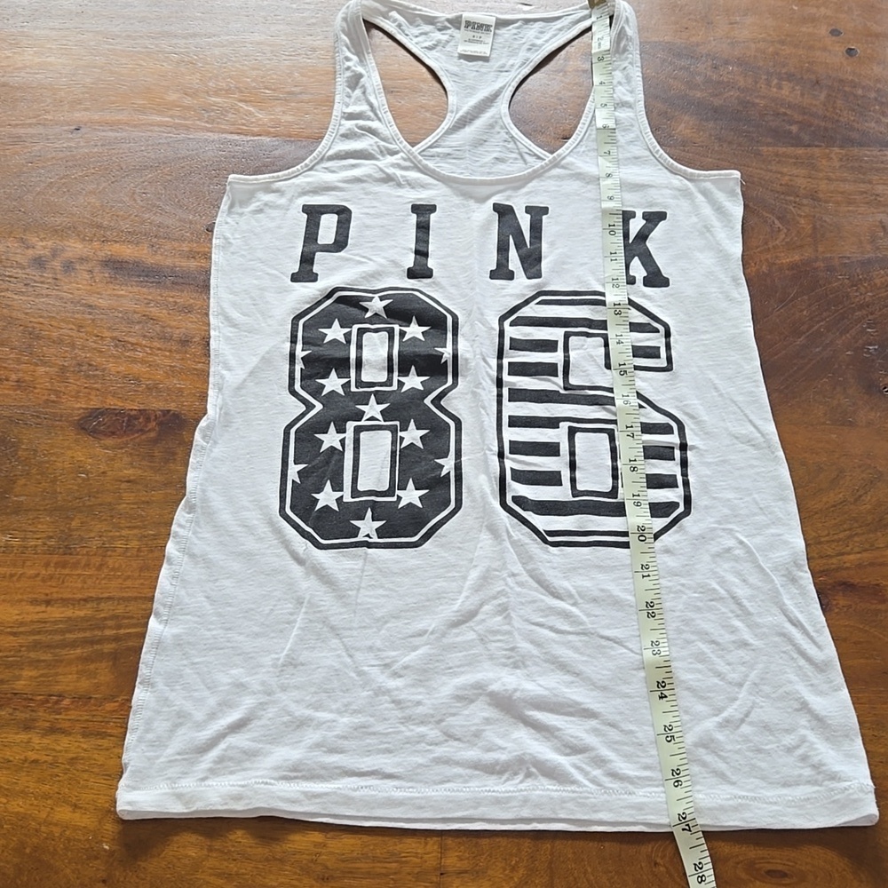 Rare Victoria's Secret PINK USA Flag Racerback Tank Top Size Small - Picture 5 of 8